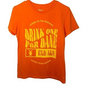 Dutch Bros Neon Orange + Yellow “Drink One For Dane” XS+SMALL+MEDIUM+XL End ALS”